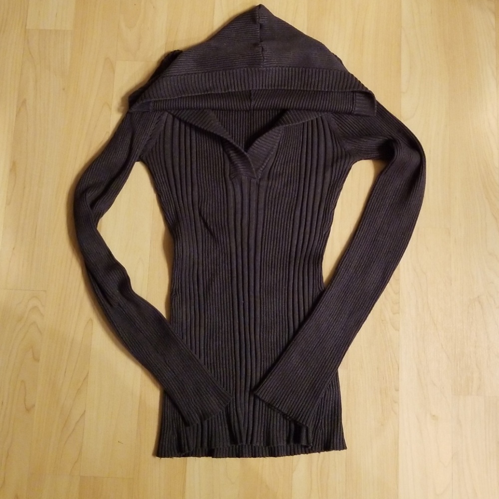 Gray hooded sweater
